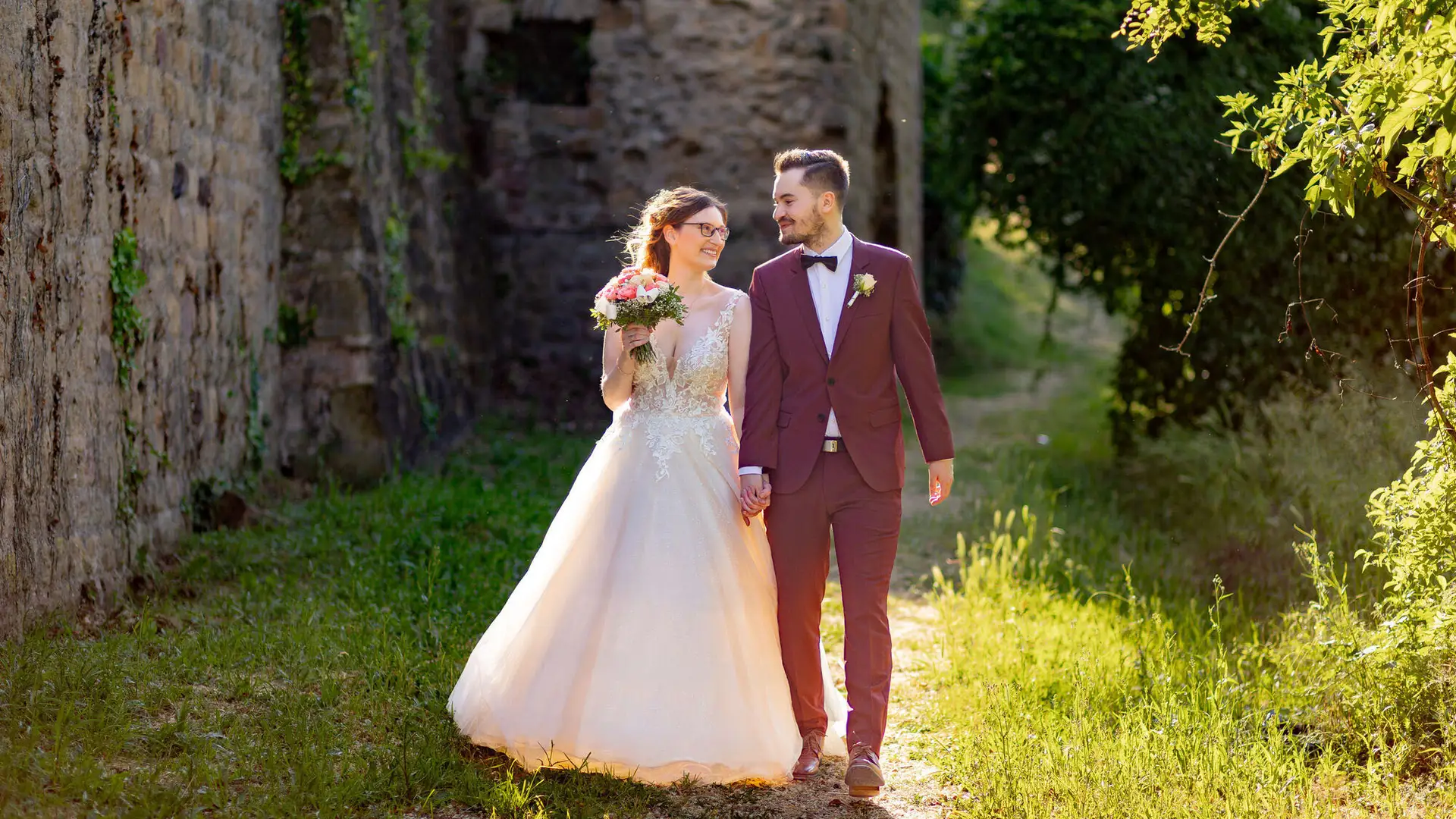 Kirchliche Trauung in der Christuskirche Mannheim & Feier in der Burgschenke Neuleiningen – Mirjam & Niklas
