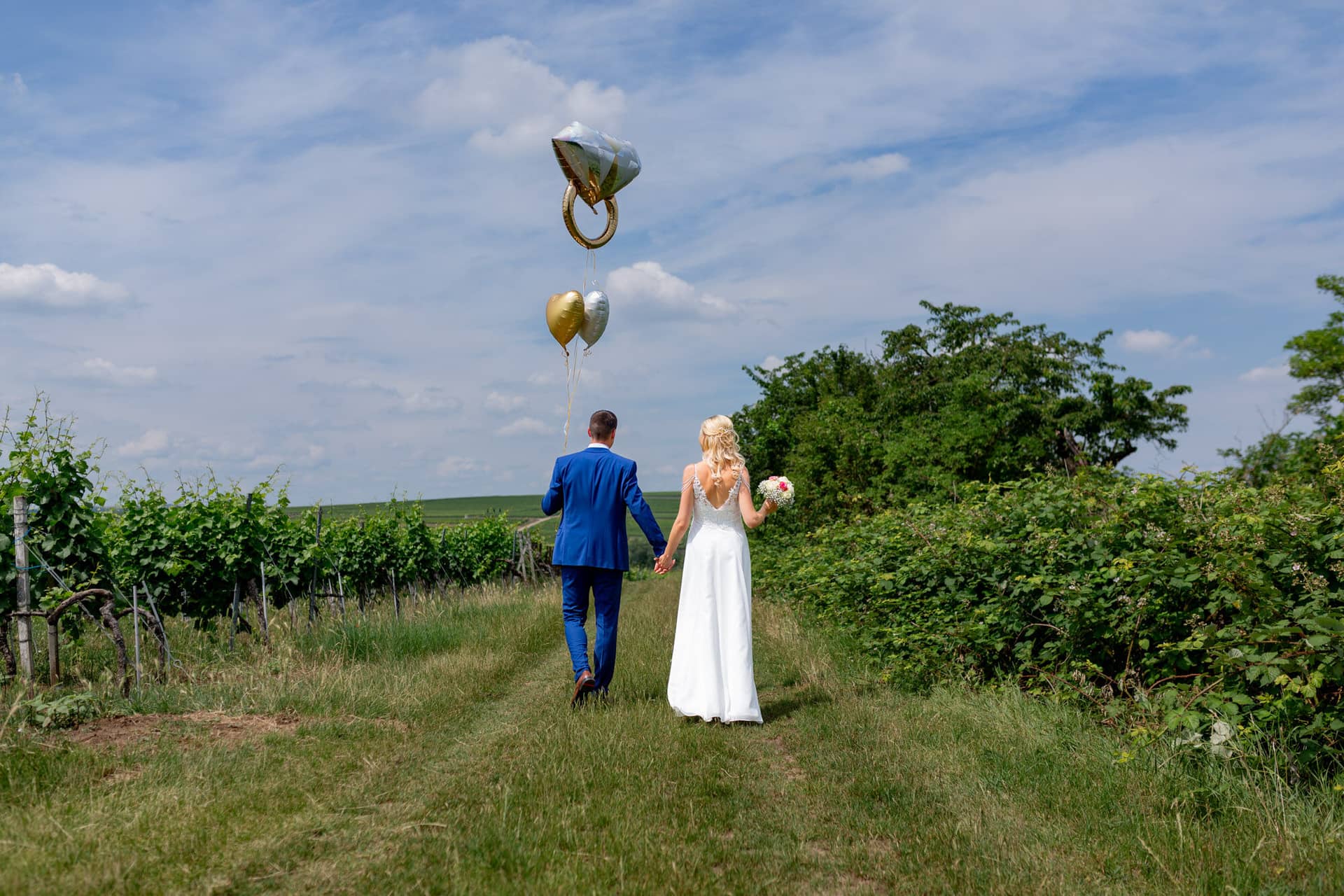 Liane Kevin Hochzeitsfotograf Schlosspavillon Kleinniedesheim Brautpaarshooting 03 Das Bild Zeigt Ein Hochzeits Paar.B9qLjFJf Braut Liane und Bräutigam Kevin spazieren durch den Weinberg bei Kleinniedesheim
